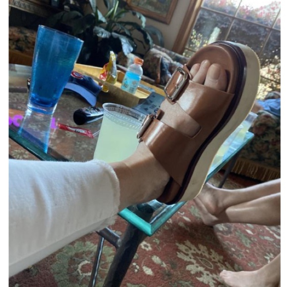 New: J Slides Bowie Leather Double Band Sandal. Size 9 - Picture 14 of 14